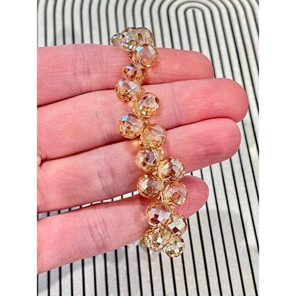 Swarovski Beaded Bracelet- Brown/Gold - Picture 6 of 7